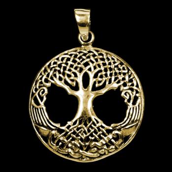 Bronze Anhänger Baum des Lebens Ø 27 mm Weltenbaum Yggdrasil